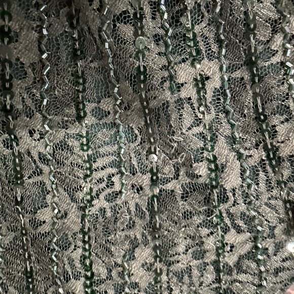 Mac Duggal Emerald Beaded Long Sleeve Dress - Picture 4 of 4